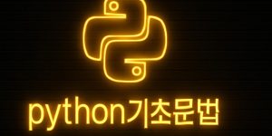 python 마크가 포함되어있고 검은색 바탕에 노란색 네온사인 스타일